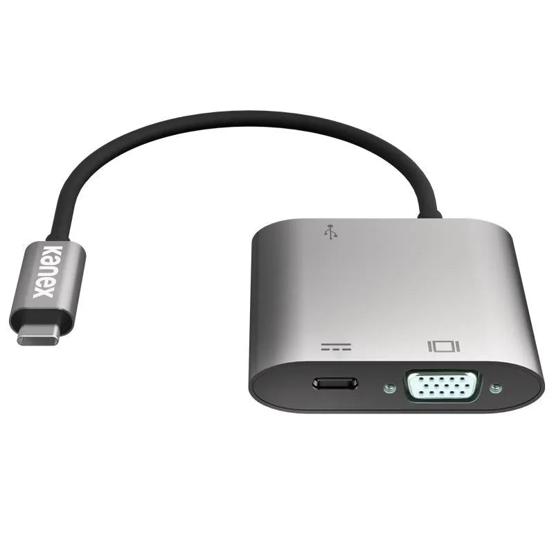 „Kanex USB-C“ VGA adapteris su „Power Delivery“ – USB 1,5 A, „USB-C Power Delivery“ 60 W + VGA „Full HD“ (anoduotas aliuminis)
