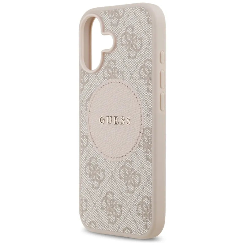 Guess 4G Circle Classic Logo MagSafe – dėklas iPhone 17 (rožinis)