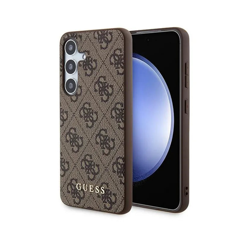 Guess 4G Metal Gold Logo – dėklas Samsung Galaxy S24 (rudas)