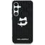 Karl Lagerfeld „Leather Monogram Pin Logo Choupette Head“ dėklas, skirtas Samsung Galaxy S25+ (juodas)
