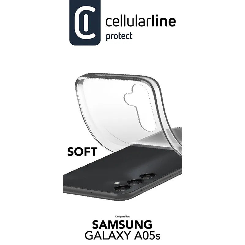 Cellularline Soft – dėklas Samsung Galaxy A05s (skaidrus)