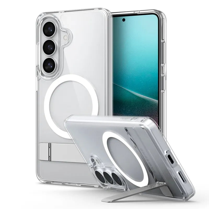 Spigen Ultra Hybrid S Mag MagSafe – dėklas Samsung Galaxy S26 (skaidrus/baltas)