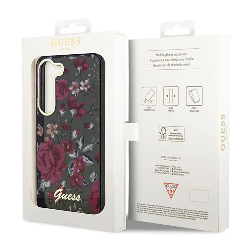 „Guess Flower Collection“ – dėklas „Samsung Galaxy S23+“ (chaki spalvos)