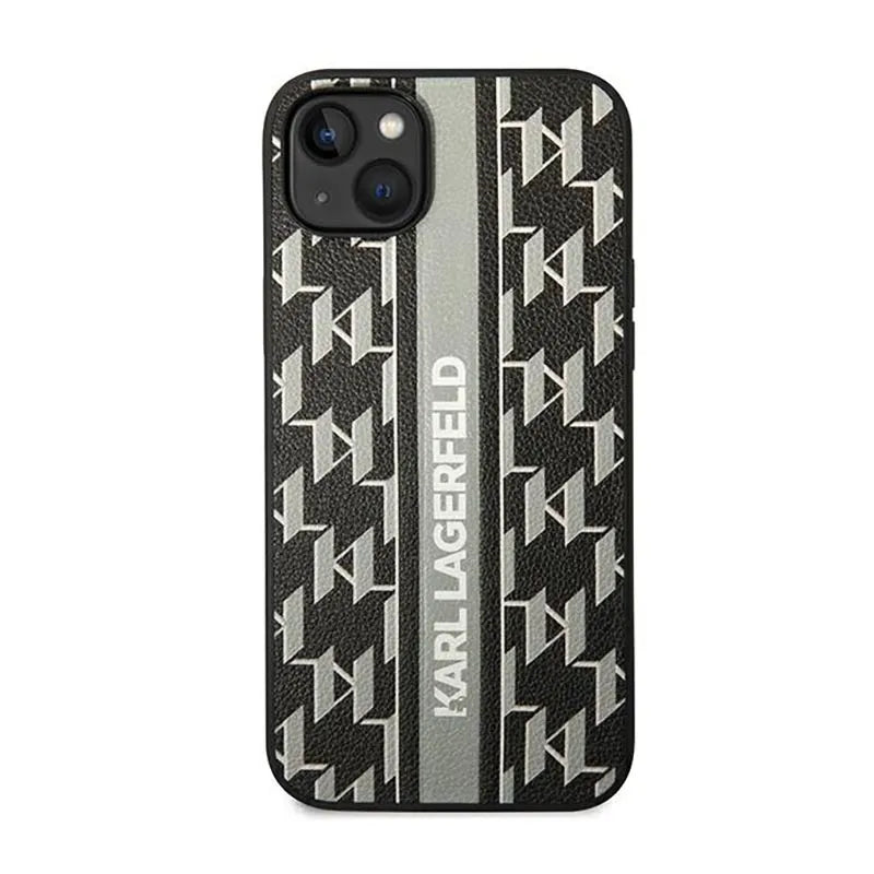 Karl Lagerfeld Monogram Stripe – dėklas iPhone 14 Plus (pilkas)
