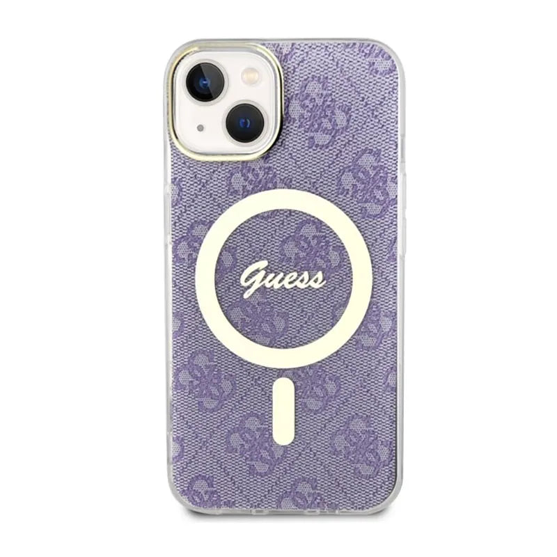 Guess 4G MagSafe – dėklas skirtas iPhone 14 Plus (violetinis)