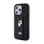 Karl Lagerfeld Gripstand Saffiano Karl & Choupette Pins dėklas, skirtas iPhone 15 Pro (juodas)