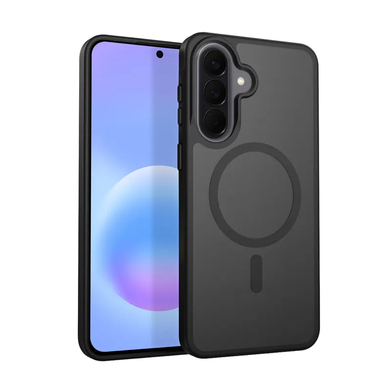 Crong Hybrid Matte Magnetic – MagSafe dėklas Samsung Galaxy A57 (juodas)