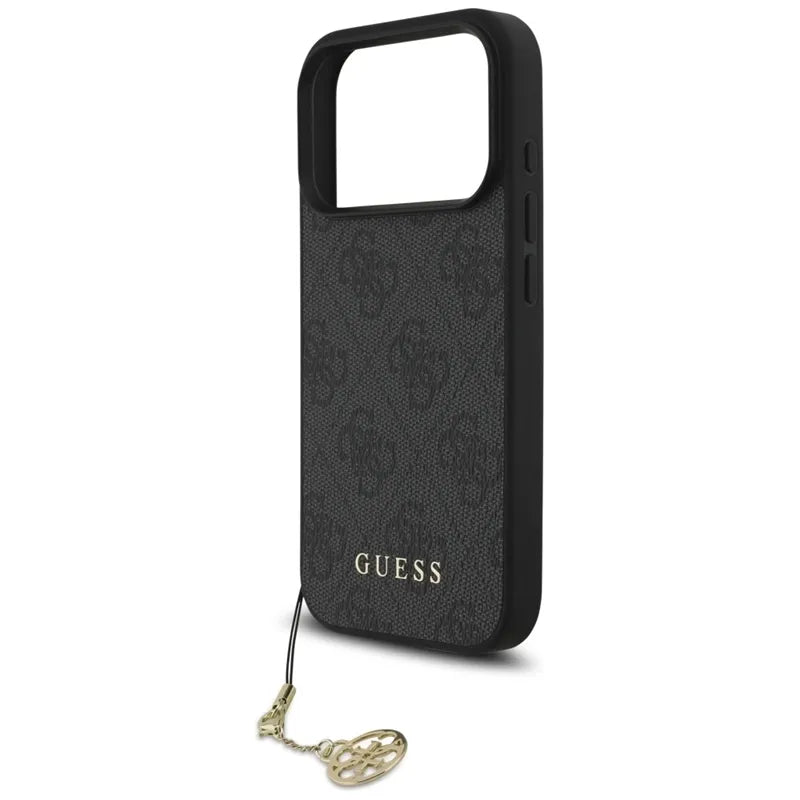 Guess 4G Charms Collection MagSafe – dėklas iPhone 17 Pro (juodas)