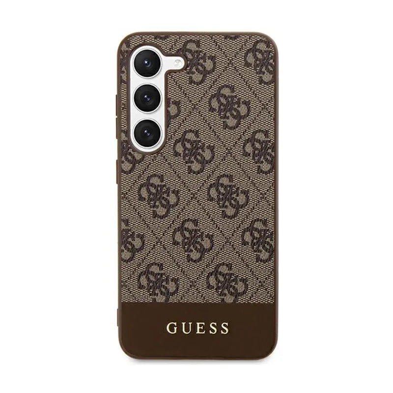 „Guess 4G Bottom Stripe Metal Logo Collection“ – „Samsung Galaxy S24+“ dėklas (ruda)