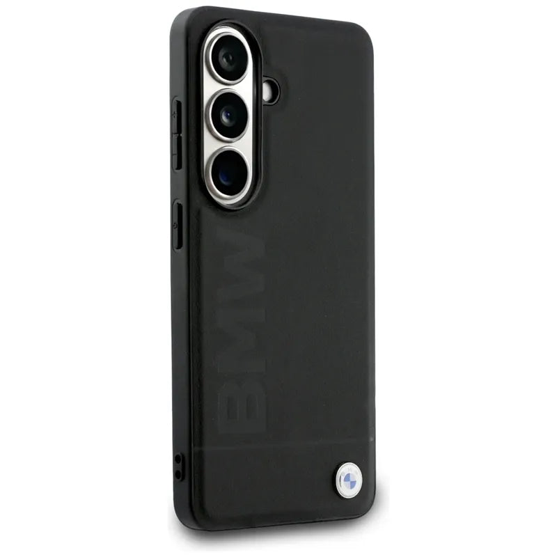 BMW Leather Hot Stamp MagSafe – Samsung Galaxy S26 dėklas (juodas)