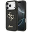 Guess Fixed Glitter Big 4G - Dėklas iPhone 17 Pro (juodas)