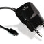 PURO mini kelioninis įkroviklis – nešiojamasis sieninis įkroviklis su „Micro USB“ kabeliu (juodas)