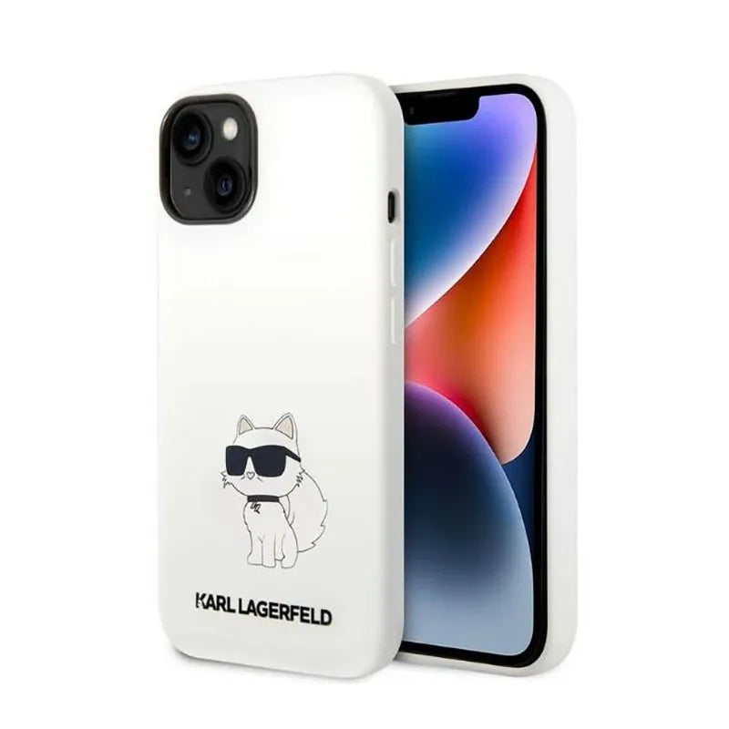 Karl Lagerfeld Silicone NFT Choupette – dėklas iPhone 14 Plus (baltas)