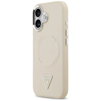 Guess Triangle Logo MagSafe - Dėklas iPhone 17 (Smėlio spalva)