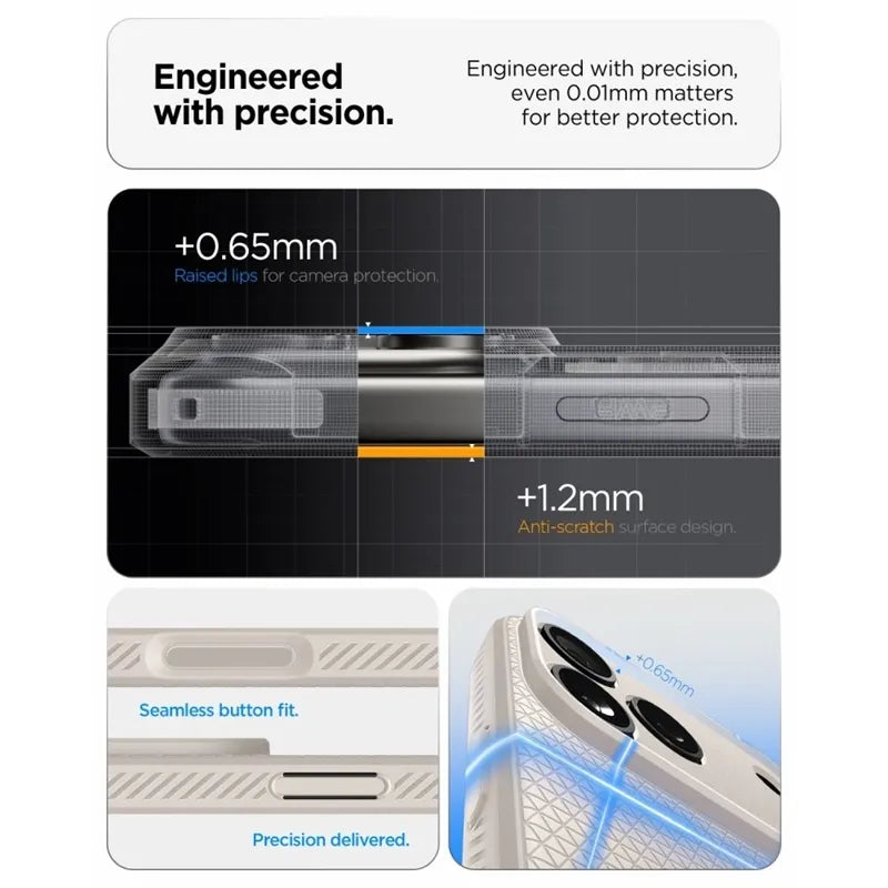 Spigen Liquid Air – dėklas, skirtas iPhone 18 Pro Max / 17 Pro Max (natūralaus titano spalvos)