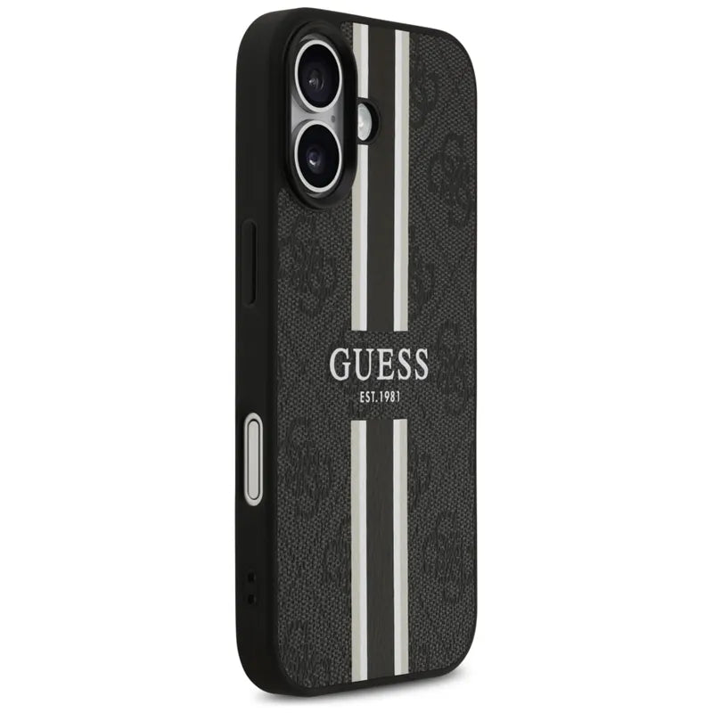 Guess 4G Printed Stripes MagSafe - Dėklas iPhone 17 (juodas)