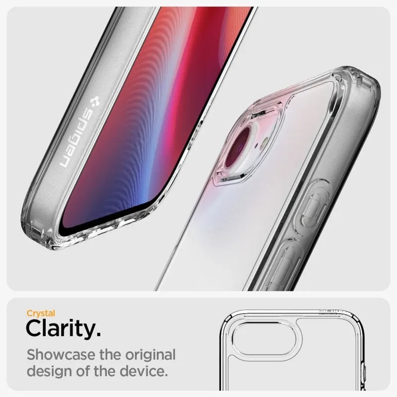 Spigen Ultra Hybrid – dėklas iPhone 17e / 16e (skaidrus)