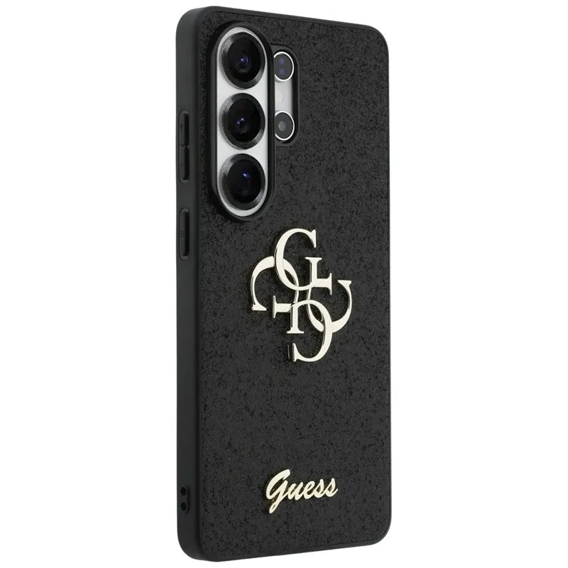 „Guess Fixed Glitter Big 4G Metal Logo“ – Samsung Galaxy S26 Ultra dėklas (juodas)