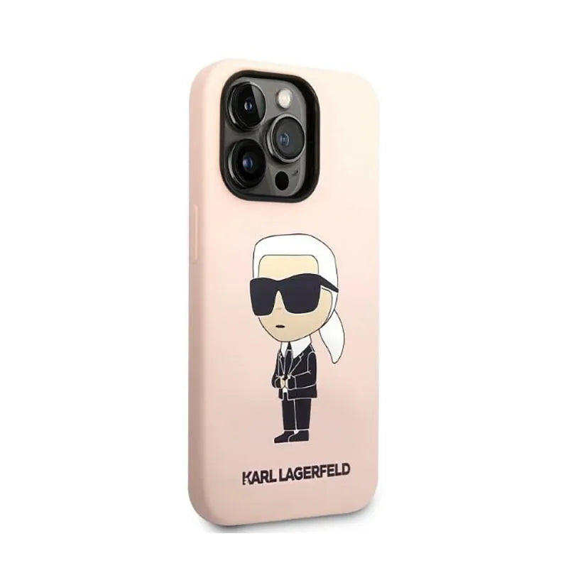 Karl Lagerfeld Silicone NFT Ikonik – dėklas iPhone 14 Pro (rožinis)