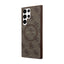 Guess 4G Collection Leather Metal Logo MagSafe – dėklas Samsung Galaxy S24 Ultra (rudos spalvos)