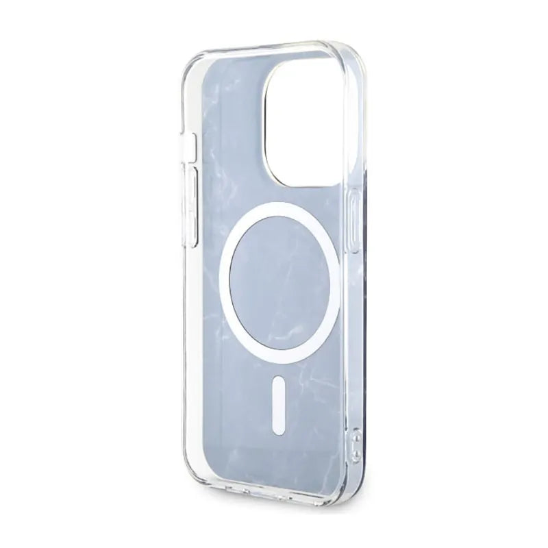 Guess Marble MagSafe – dėklas iPhone 14 Pro Max (juodas)