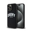 DKNY Liquid Silicone White Printed Logo MagSafe – dėklas iPhone 15 Pro Max (juodas)
