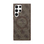 Guess 4G Collection Leather Metal Logo MagSafe – dėklas Samsung Galaxy S24 Ultra (rudos spalvos)