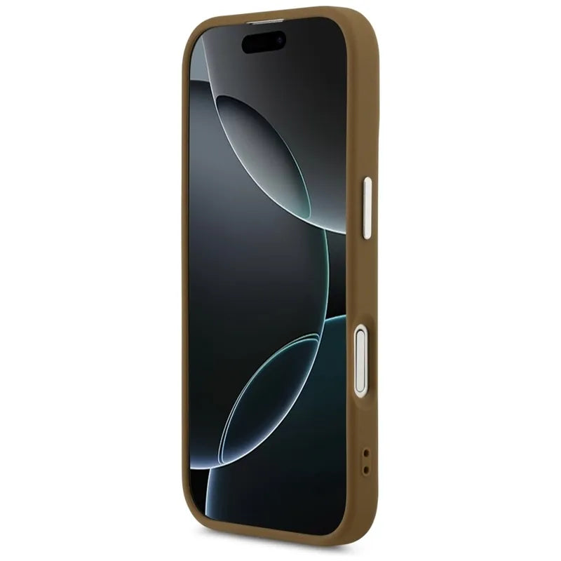Guess Triangle Logo MagSafe - Dėklas iPhone 17 (Rudas)