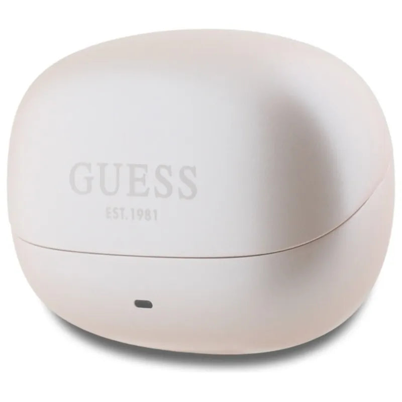 Guess Capsule Printed Logo – „Bluetooth TWS ANC & ENC“ ausinės su įkrovimo dėklu (rožinės spalvos)