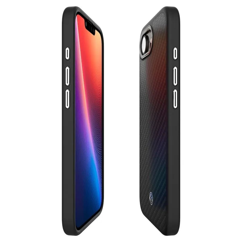 Spigen Enzo Aramid Mag MagSafe – dėklas iPhone 17e / 16e (juodas)