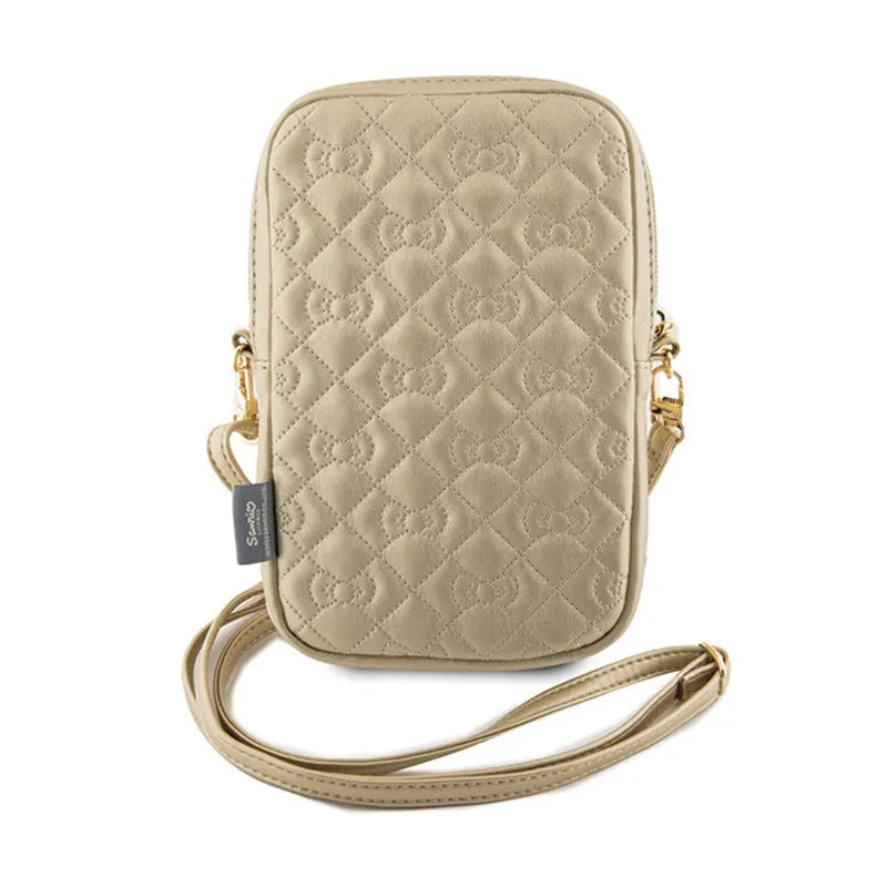 Hello Kitty Quilted Bows Strap – krepšys telefonui per petį (auksinis)