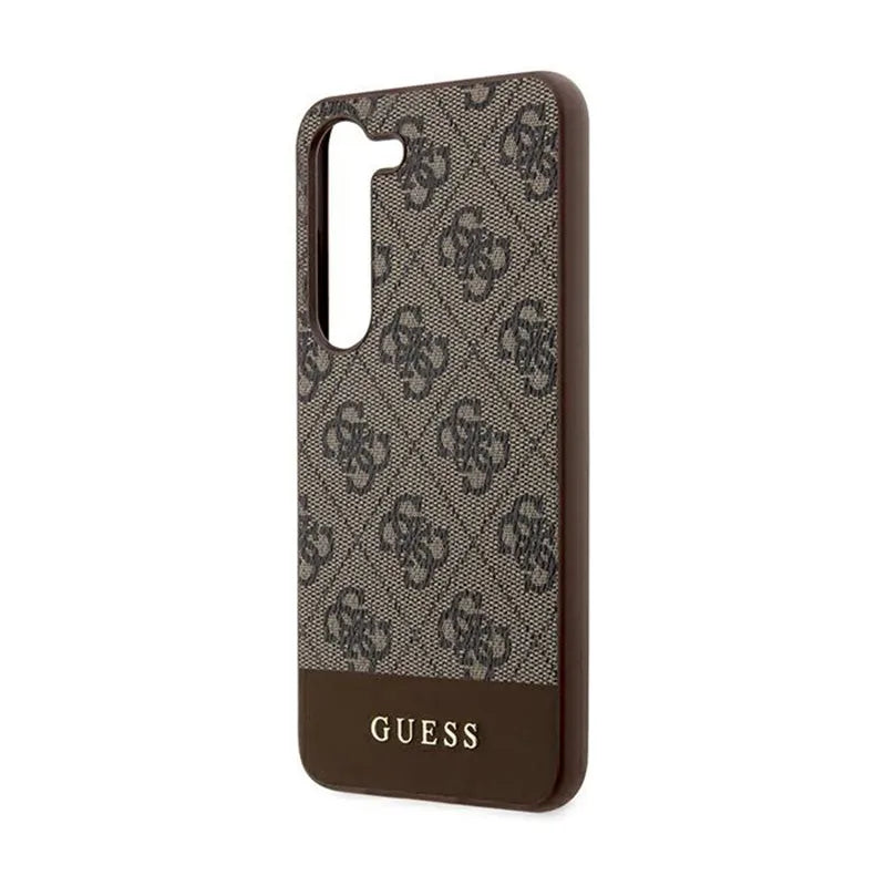 „Guess 4G Bottom Stripe Metal Logo Collection“ – „Samsung Galaxy S24+“ dėklas (ruda)