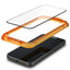 Spigen Alm Glass FC 2-Pack – Grūdintas stiklas, skirtas iPhone 15, 2 vnt. (juodas rėmelis)