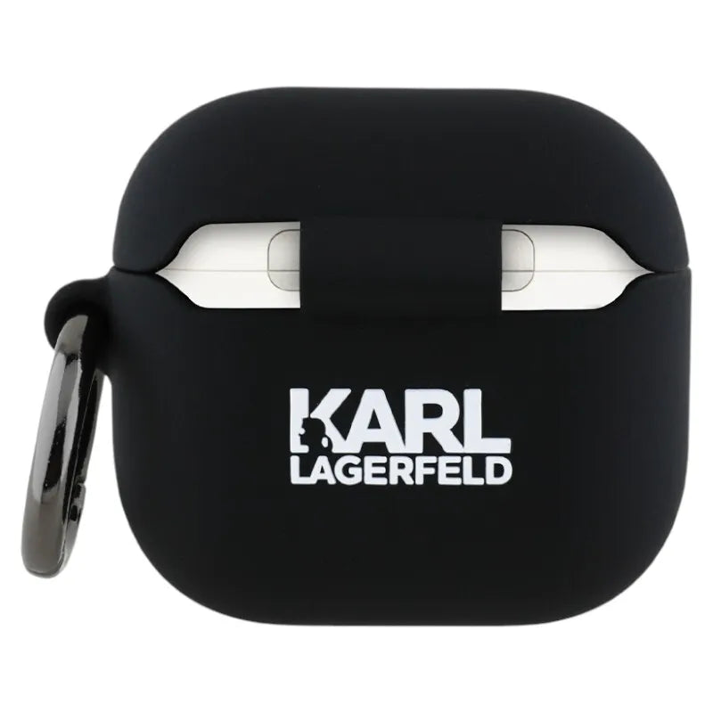 Karl Lagerfeld Silicone Karl & Choupette Head 3D – AirPods 4 dėklas (juodas)