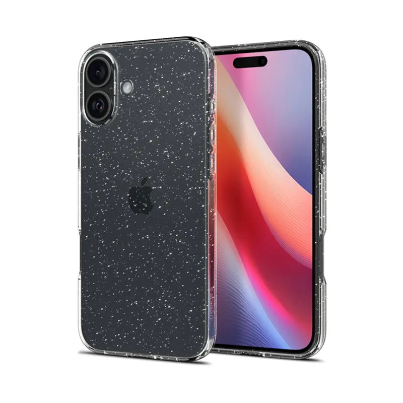 Spigen Liquid Crystal Glitter – dėklas iPhone 16 (skaidrus)