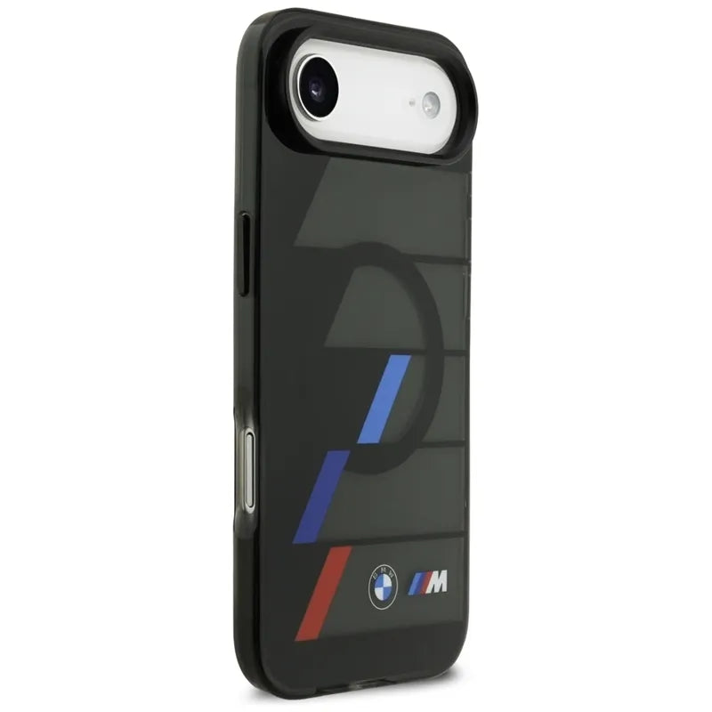 BMW M IML Metal Buttons Tricolor Lines MagSafe – dėklas iPhone Air (juodas)