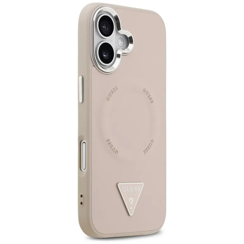 Guess Triangle Logo MagSafe – Dėklas iPhone 17 (Rožinis)