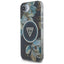 Guess IML Metal Glitter Flowers Triangle MagSafe – dėklas iPhone 16e (juodas)