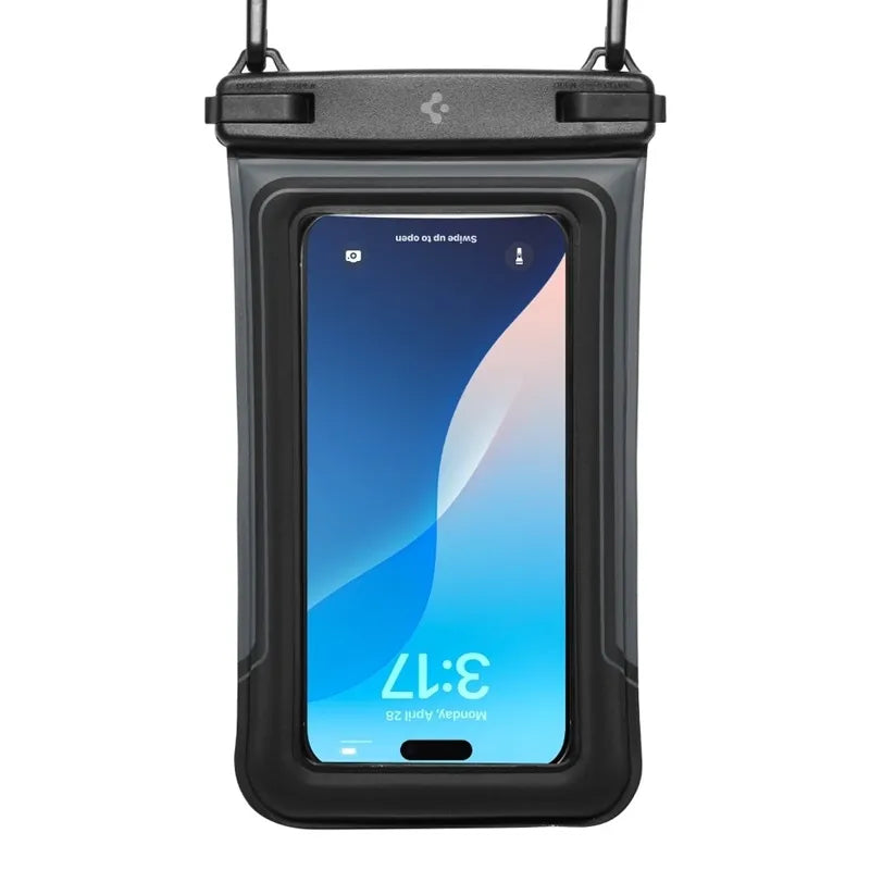 Spigen A611P universalus vandeniui atsparus plaukiojantis dėklas, 2 vnt. – vandeniui atsparus dėklas išmaniesiems telefonams iki 6,9" (matinis juodas)