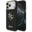 „Guess Fixed Glitter Big 4G Metal Frame“ – dėklas „iPhone 17 Pro Max“ (juodas)