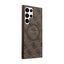 Guess 4G Collection Leather Metal Logo MagSafe – dėklas Samsung Galaxy S24 Ultra (rudos spalvos)
