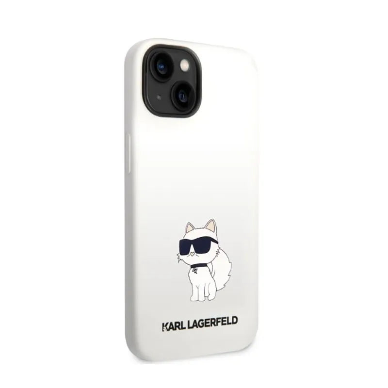 Karl Lagerfeld Silicone NFT Choupette – dėklas iPhone 14 Plus (baltas)