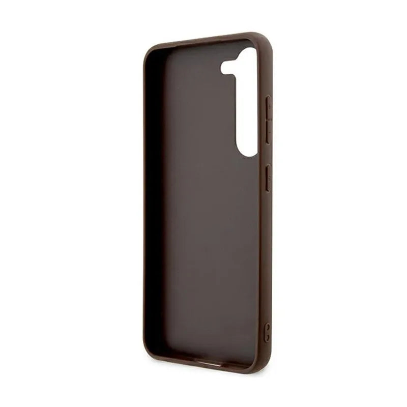 „Guess 4G Bottom Stripe Metal Logo Collection“ – „Samsung Galaxy S24+“ dėklas (ruda)