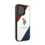 US Polo Assn Tricolor Embossed - Dėklas iPhone 14 Pro (Baltas)