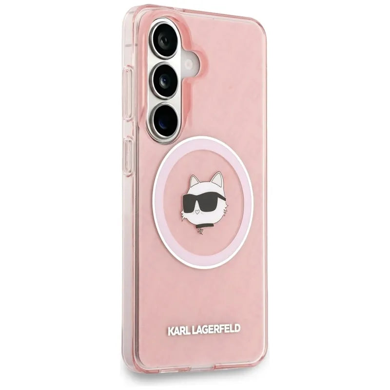 Karl Lagerfeld IML Repeated Choupette MagSafe – dėklas Samsung Galaxy S26 telefonui (rožinis)