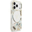 Guess IML Glitter Flowers Triangle MagSafe – dėklas iPhone 17 Pro (baltas)