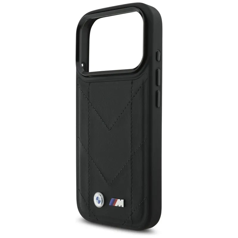 BMW M Quilted Logo MagSafe – iPhone 17 Pro dėklas (juodas)