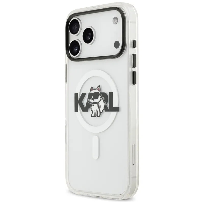 Karl Lagerfeld IML Choupette Sketch Logo MagSafe – dėklas iPhone 17 Pro (skaidrus)