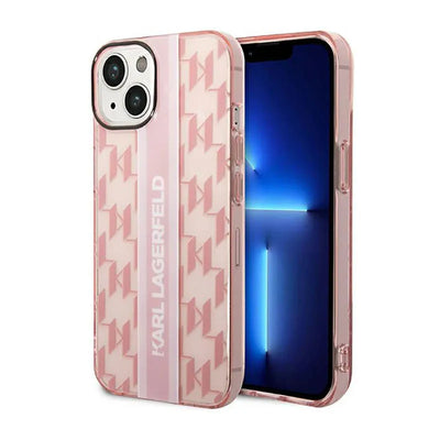 Karl Lagerfeld Mono Vertical Stripe – dėklas iPhone 14 Plus (rožinis)