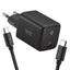 „Spigen EE451EU Essential GaN Pro“ – USB-C PD PPS 45 W sieninis įkroviklis + 1 m USB-C laidas (juodas)